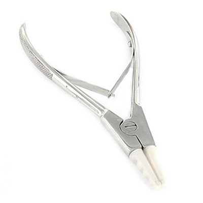 RING OPENING PLIERS WITH WHITE HARD RUBBER TIPS